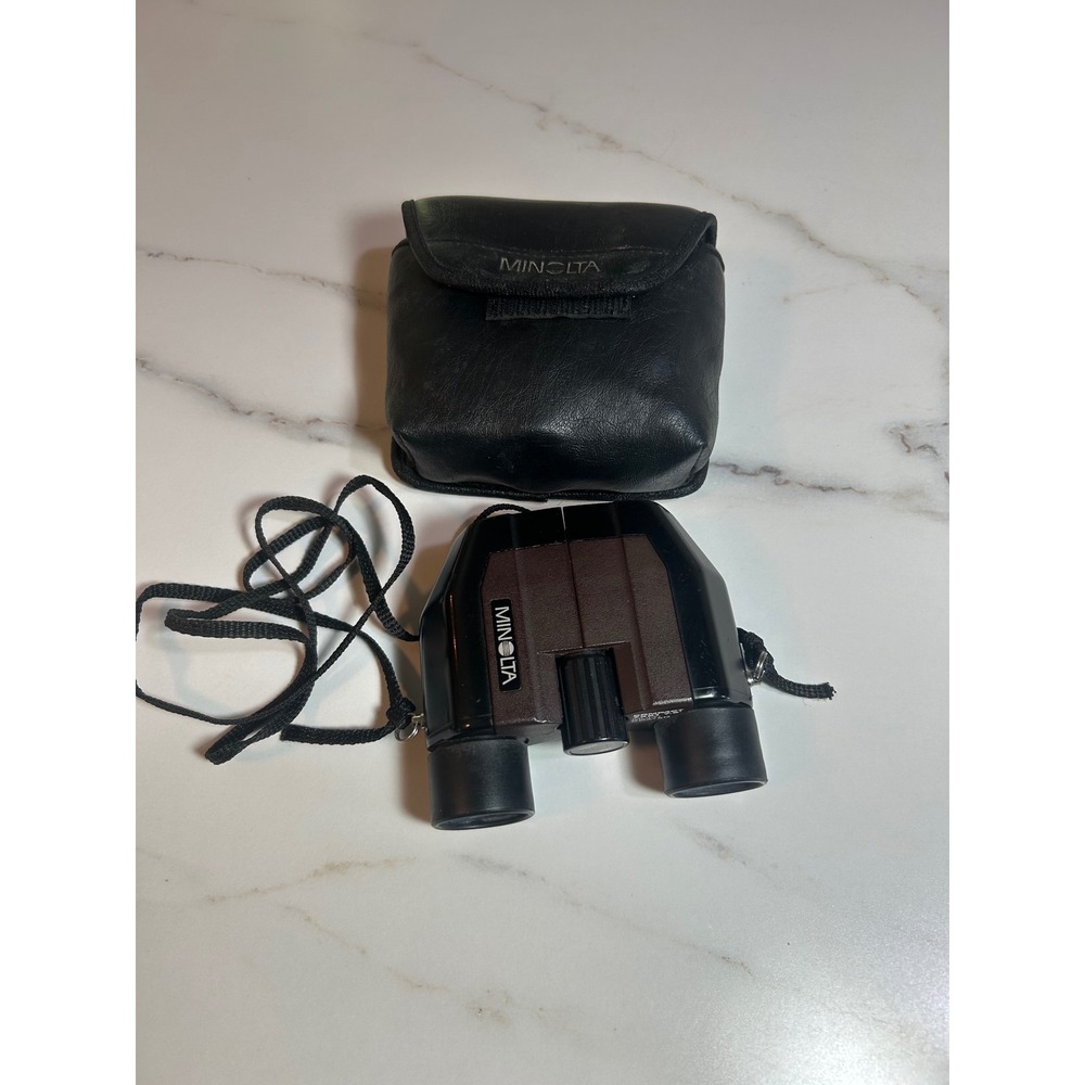 Minolta Compact 7x21 7.5 Multi Coated Binoculars with Case Made in Japan Black